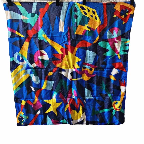 Vintage Psychedelic Hand Rolled Silk Scarf - Picture 1 of 9